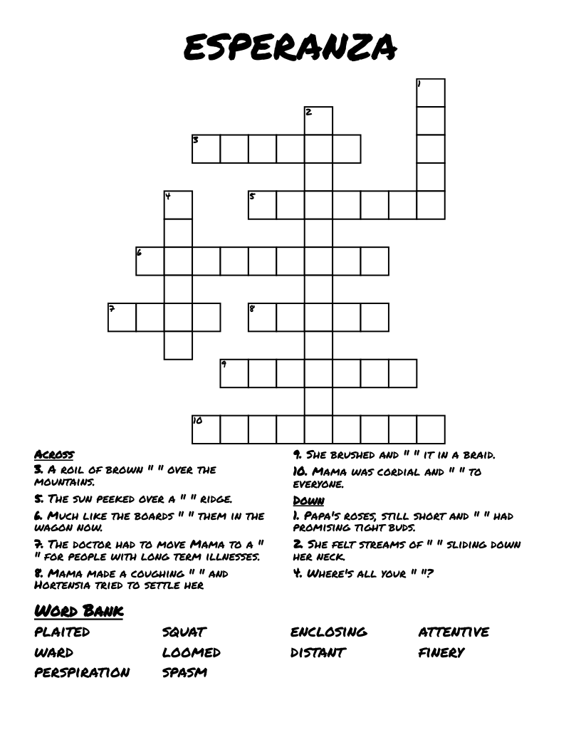 ESPERANZA Crossword