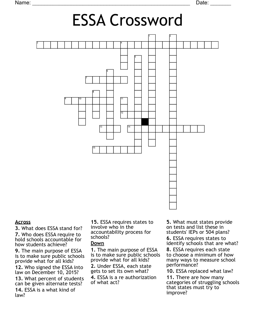 ESSA Crossword 