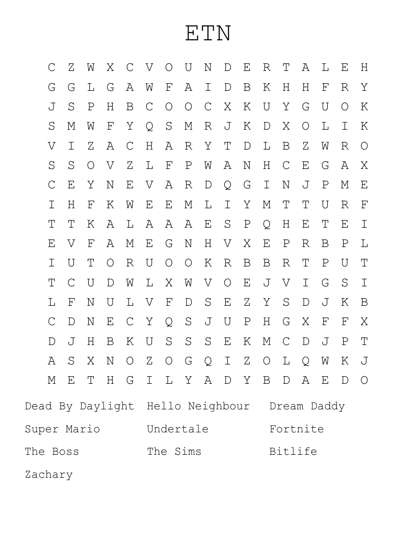 ETN Word Search