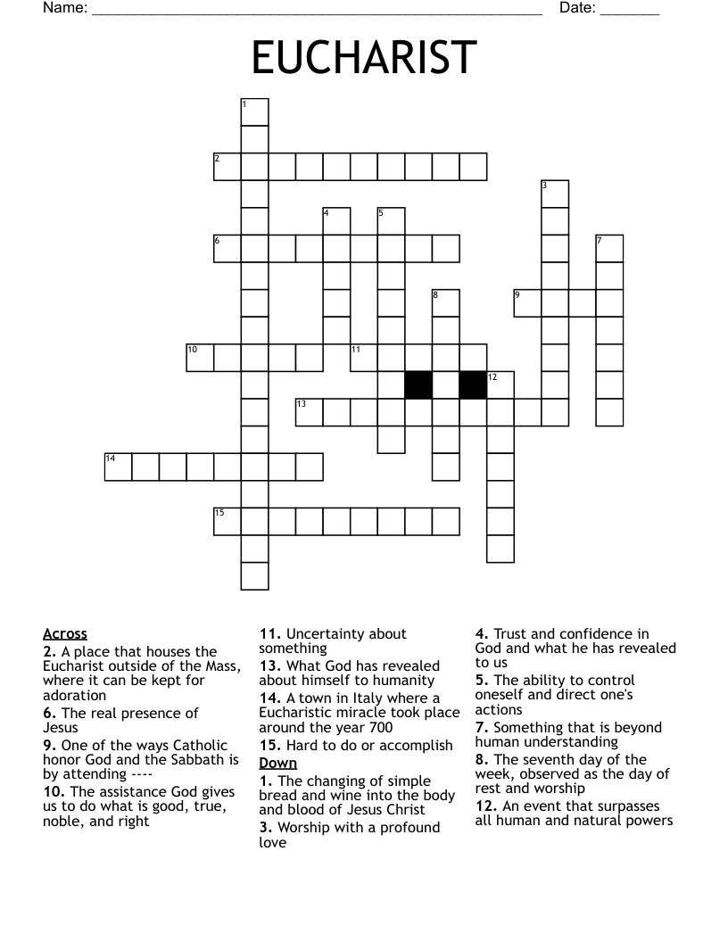 EUCHARIST Crossword