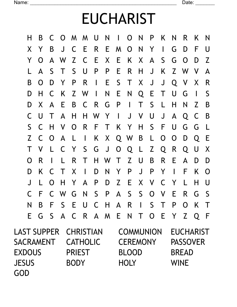 EUCHARIST Word Search