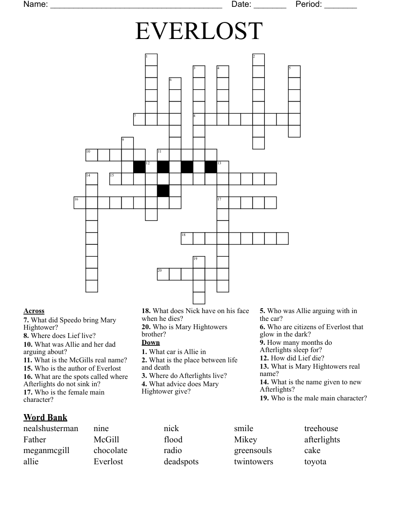 EVERLOST Crossword