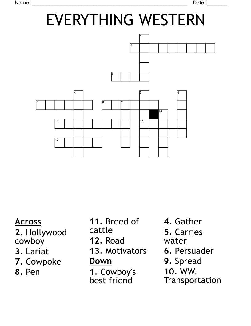 EVERYTHING WESTERN Crossword