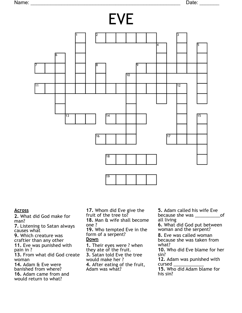 EVE Crossword