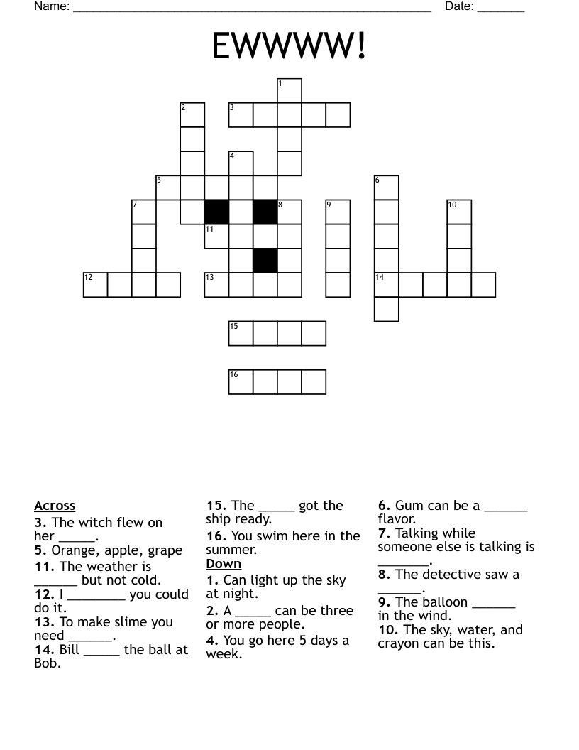 EWWWW! Crossword