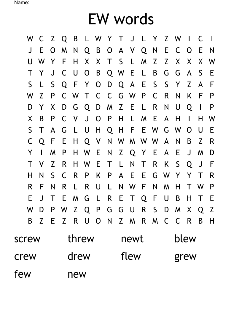 EW words Word Search