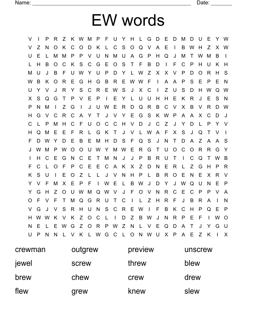 EW words Word Search