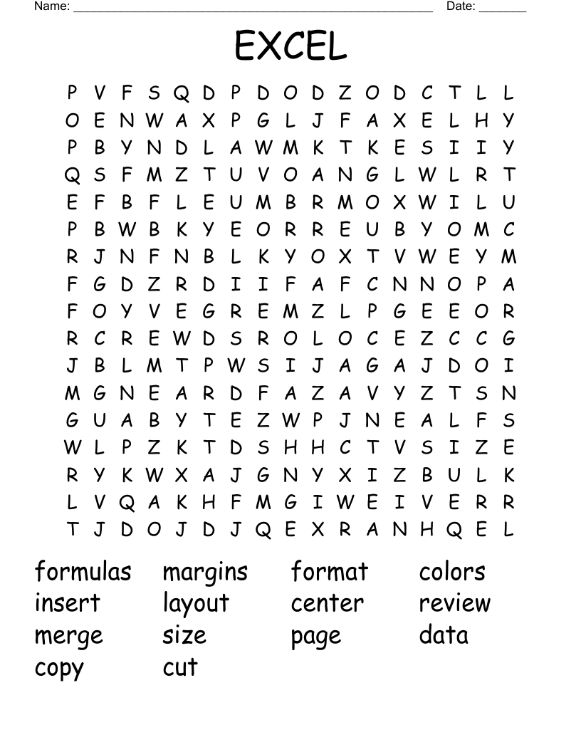 EXCEL Word Search