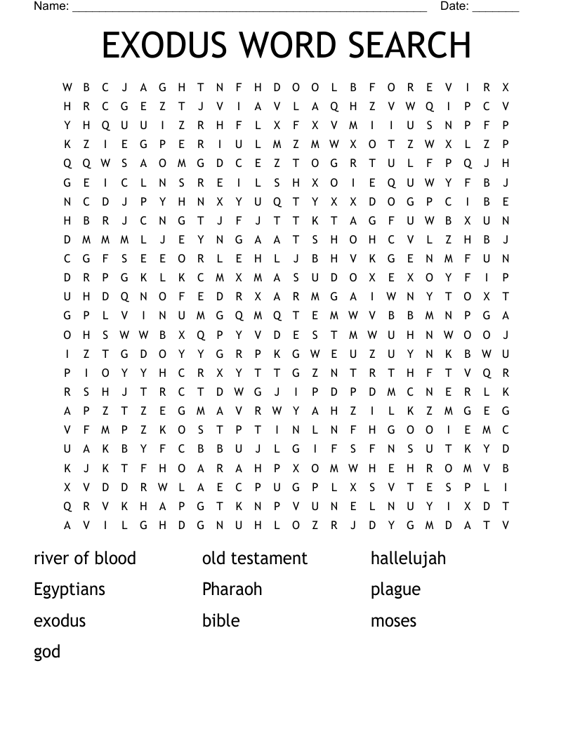 EXODUS WORD SEARCH