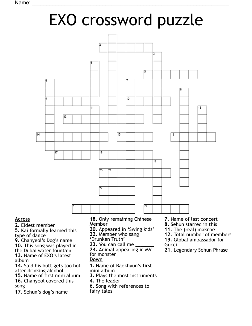 EXO crossword puzzle