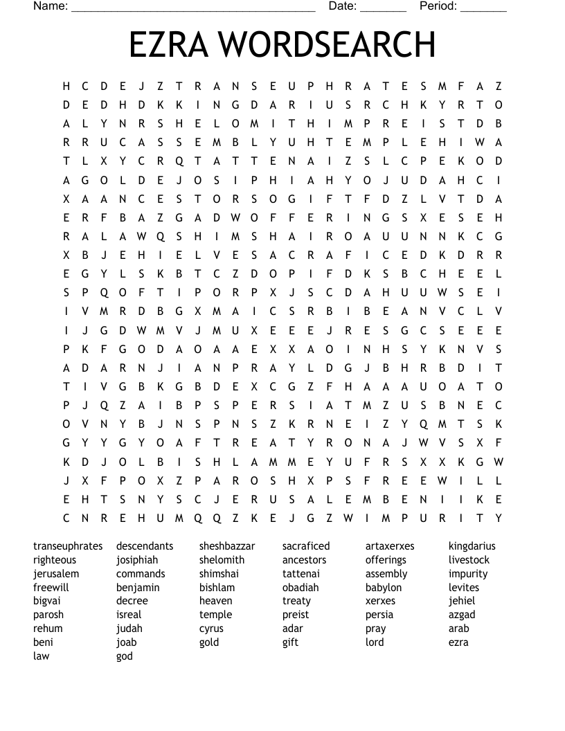 EZRA WORDSEARCH
