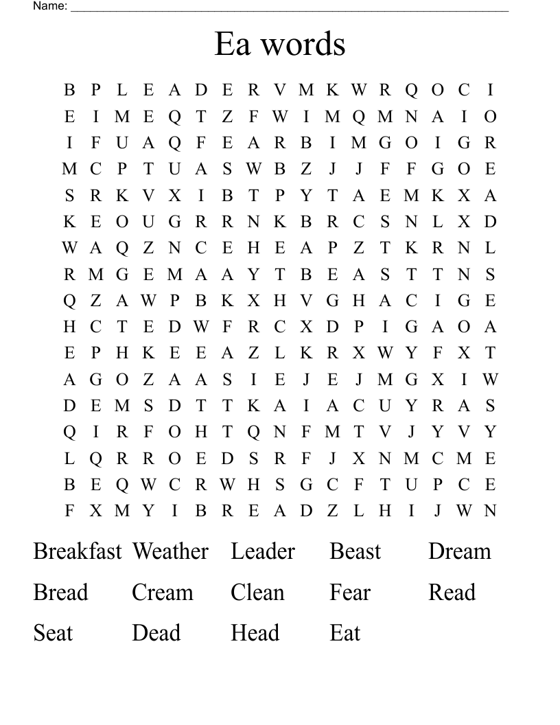 Ea words Word Search