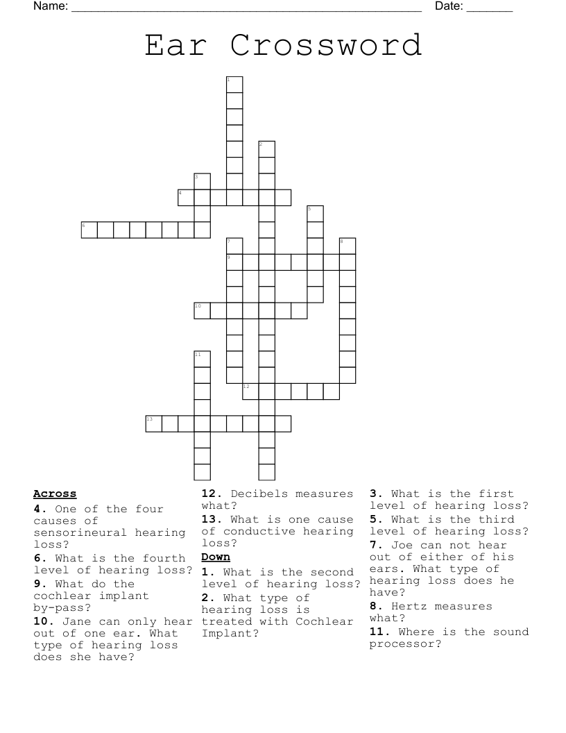 Ear Crossword