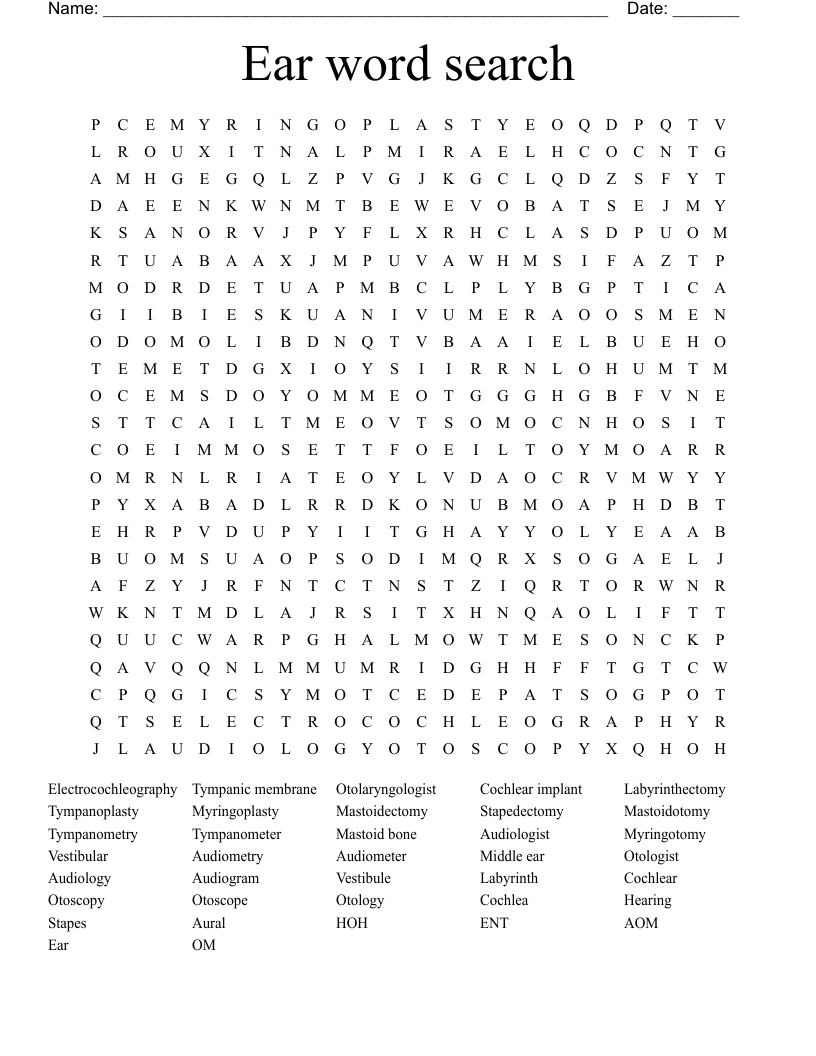 Ear word search 