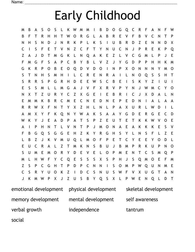 Early Childhood  Word Search