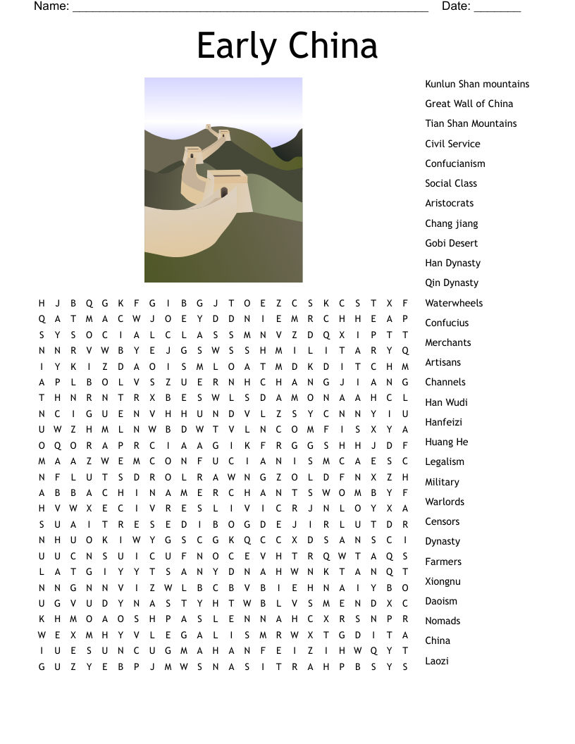 Early China Word Search