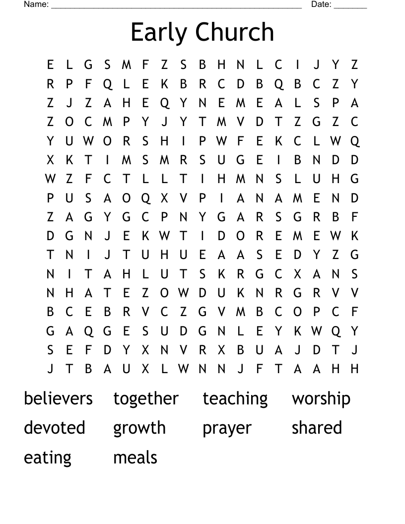 Early Church Word Search