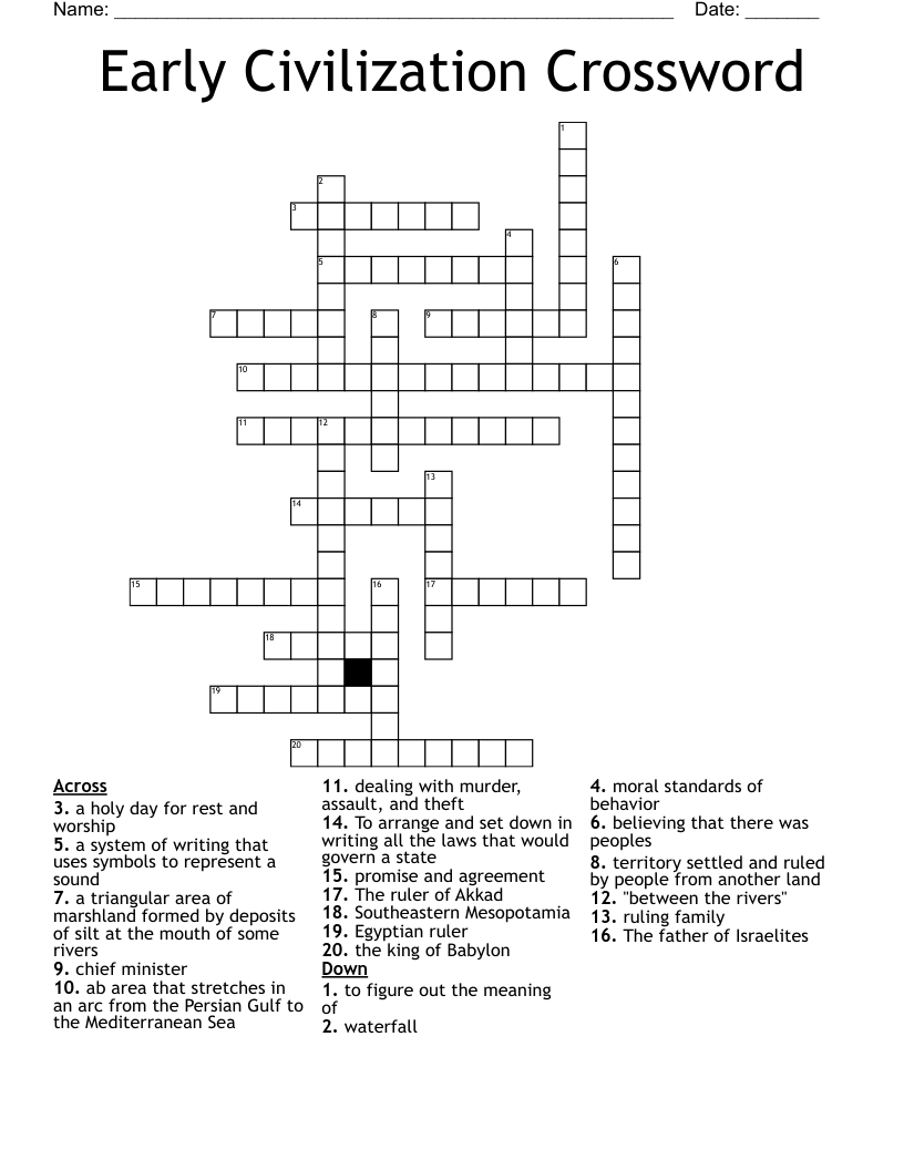 Early Civilization Crossword