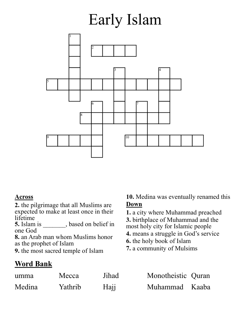 Early Islam Crossword