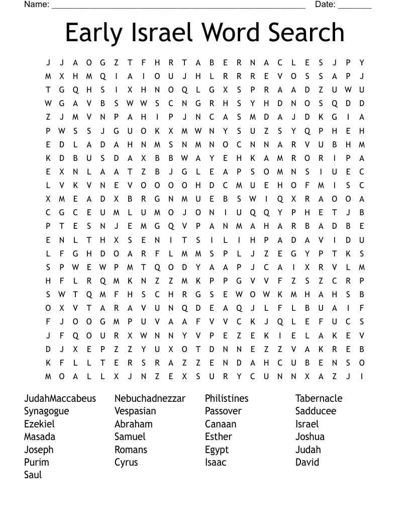 Early Israel Word Search