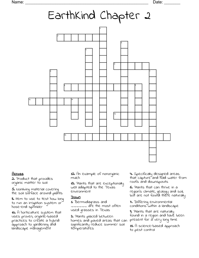 EarthKind Chapter 2 Crossword