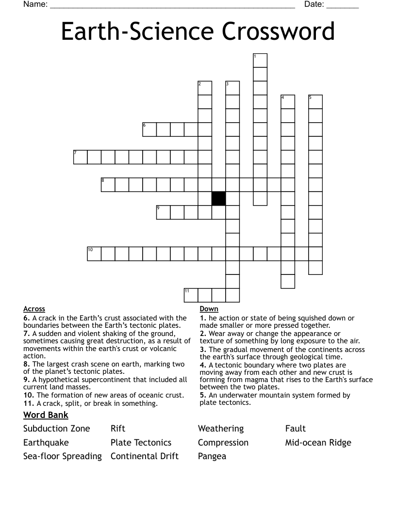 Earth-Science Crossword