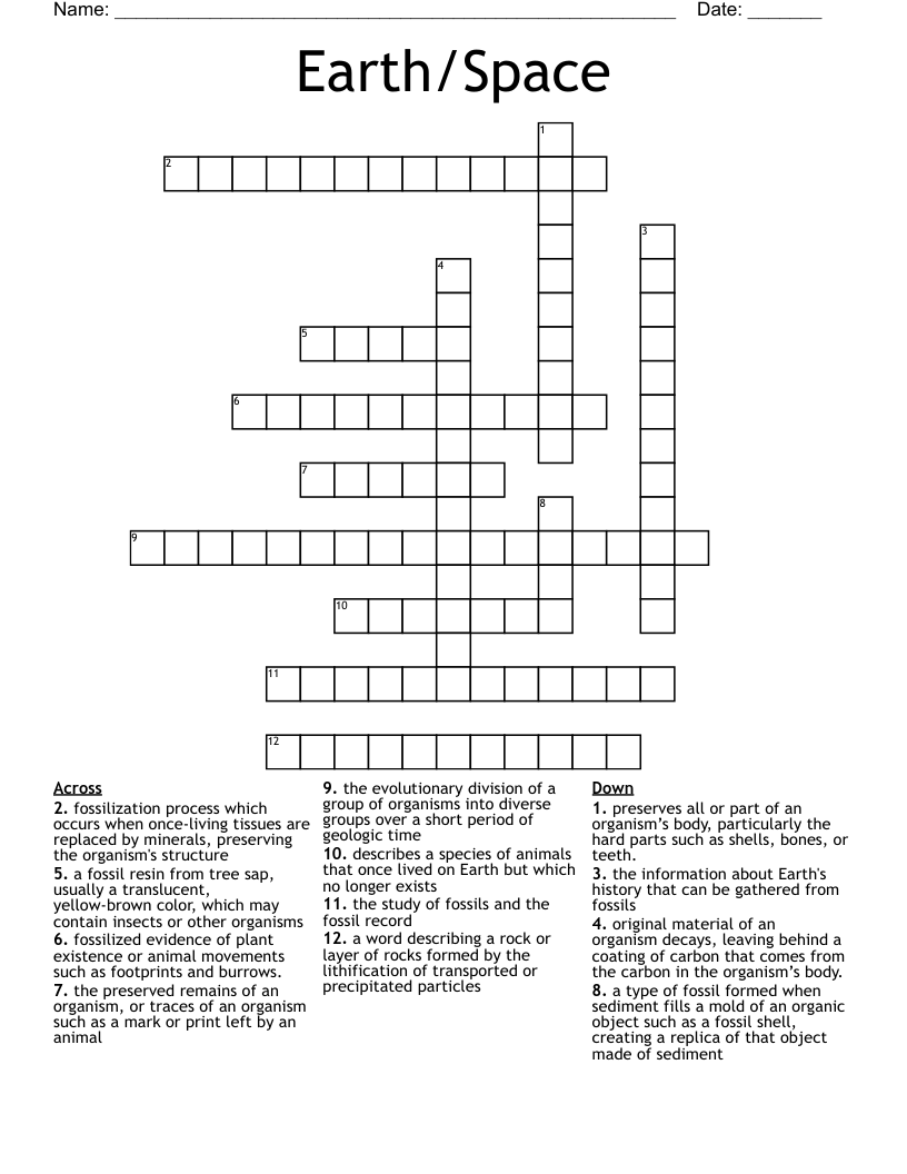 Earth/Space Crossword
