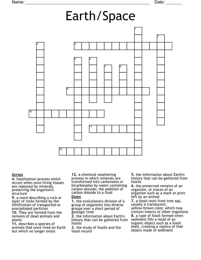 Earth/Space Crossword