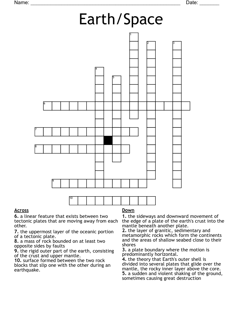 Earth/Space Crossword