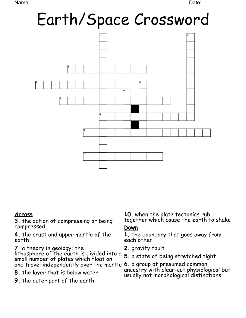 Earth/Space Crossword