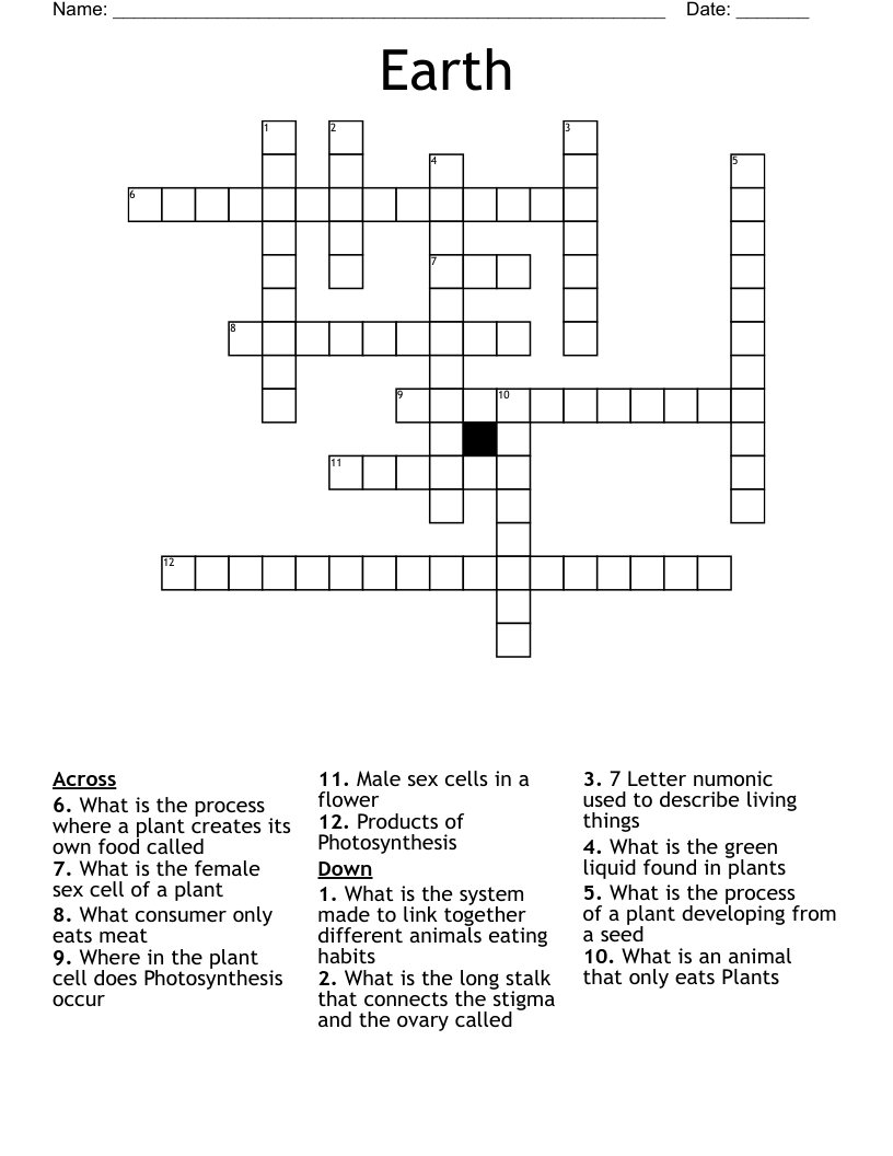 Earth Crossword
