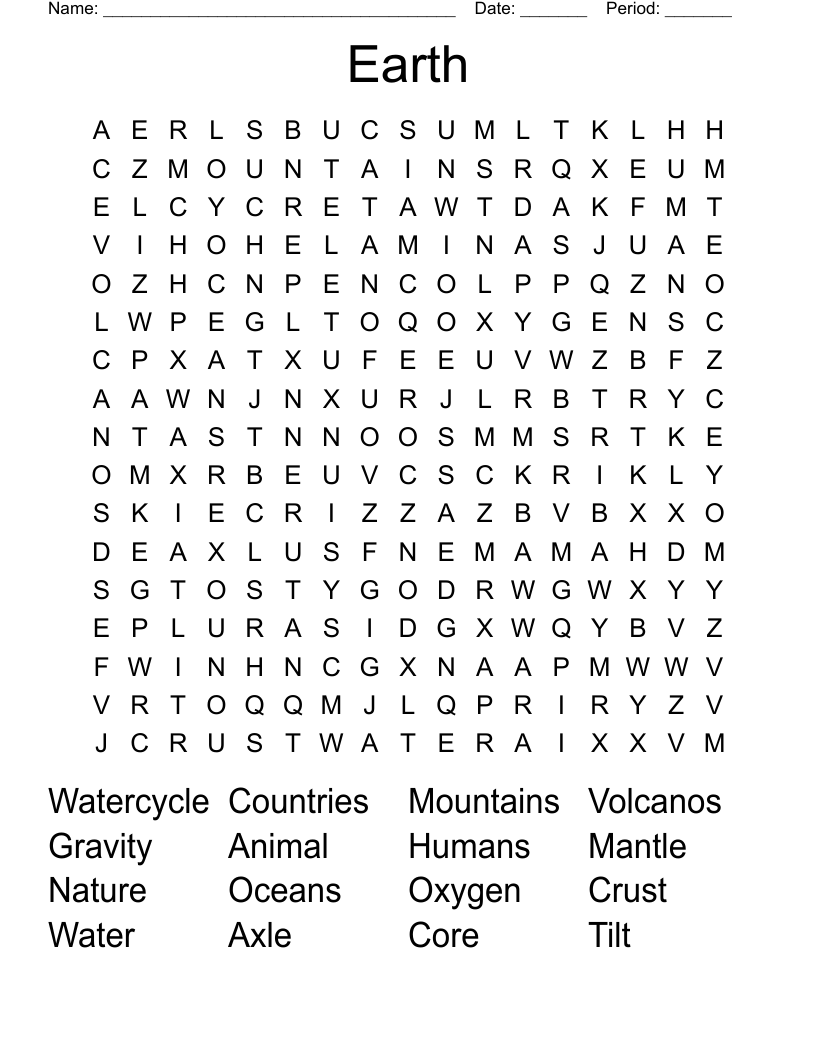Earth Word Search
