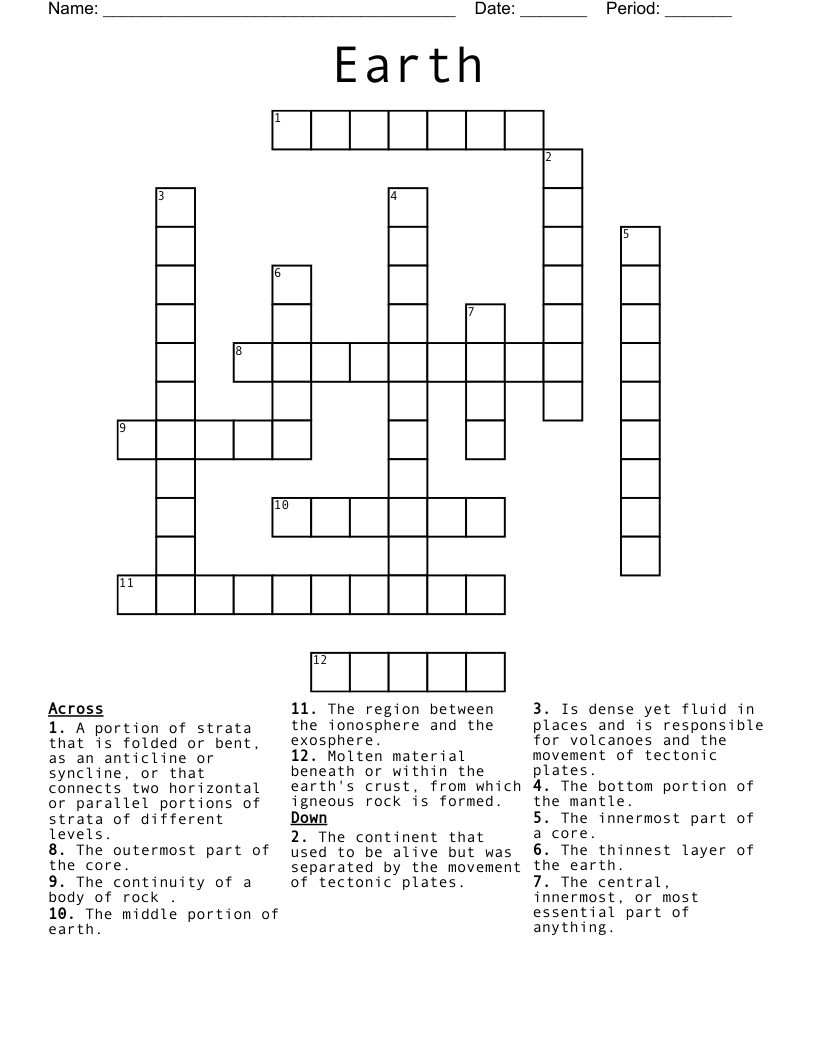 Earth Crossword