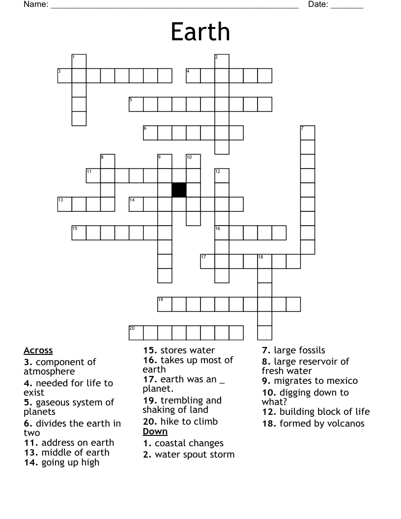 Earth Crossword