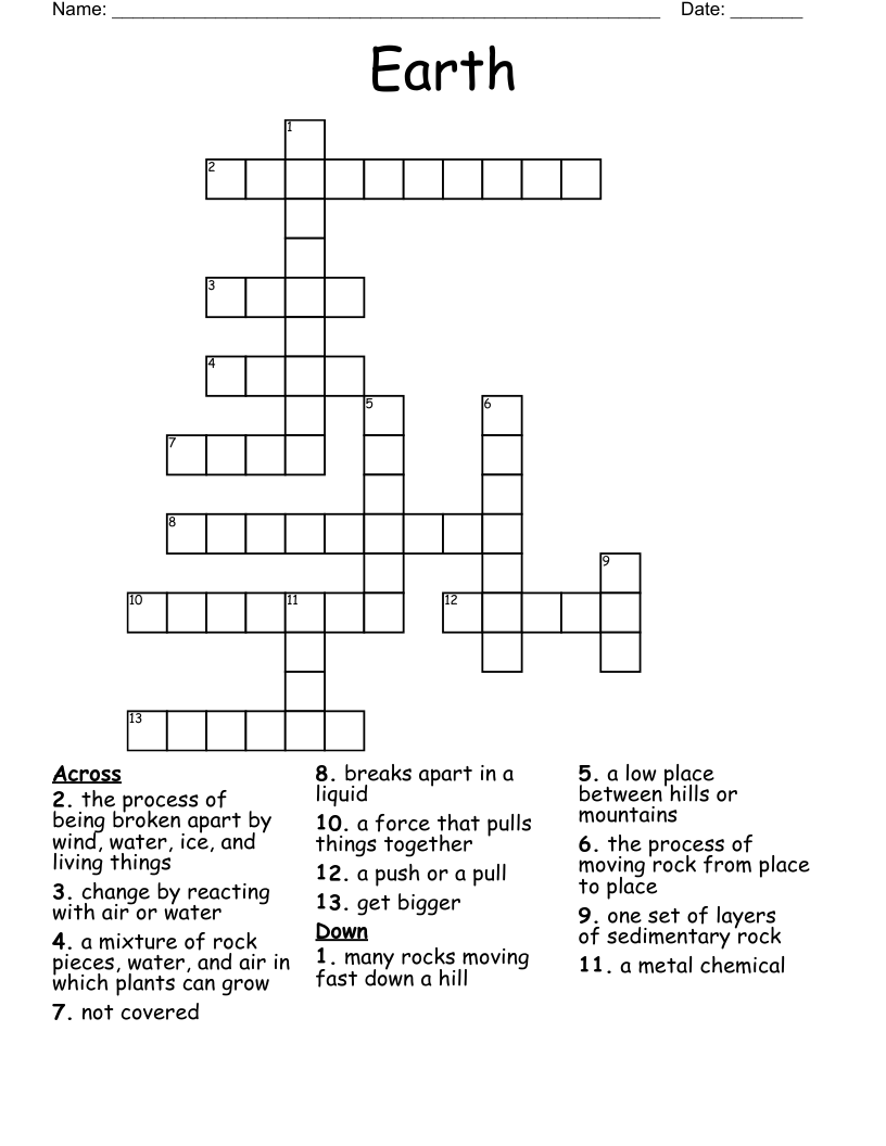 Earth Crossword