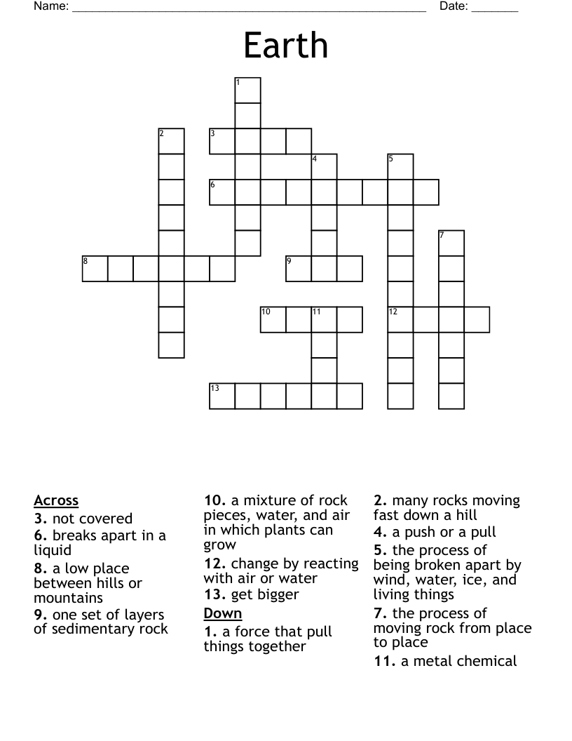 Earth Crossword