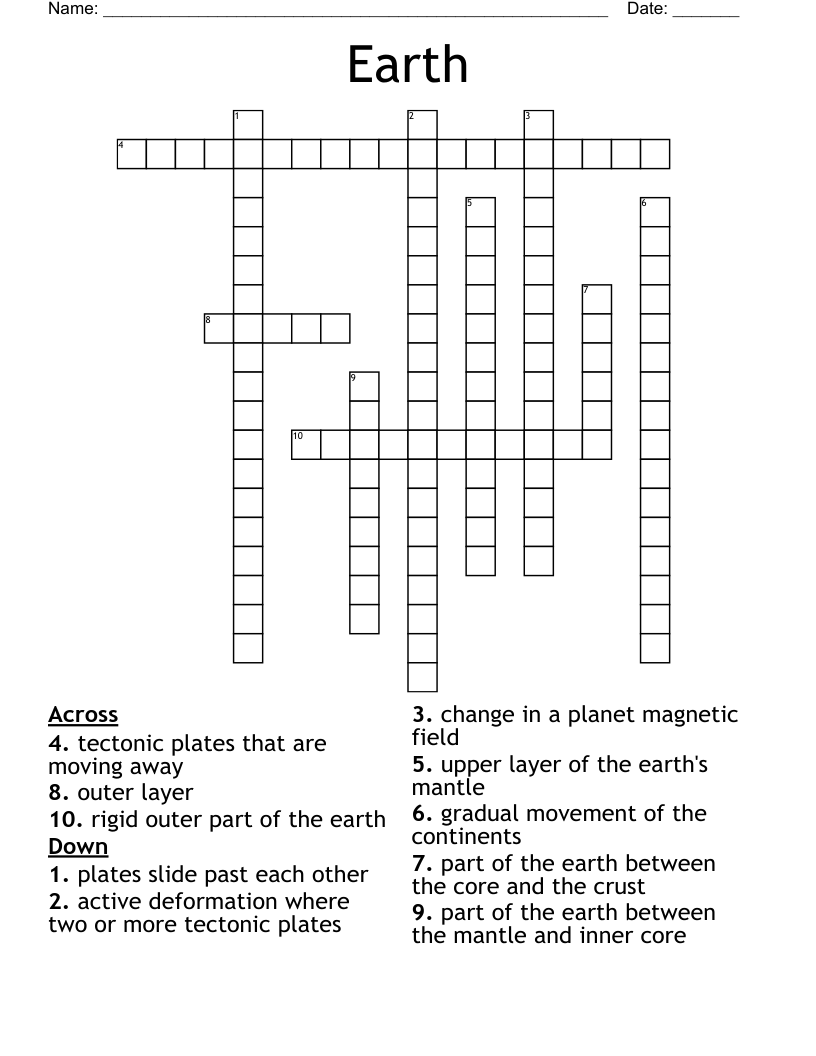 Earth Crossword