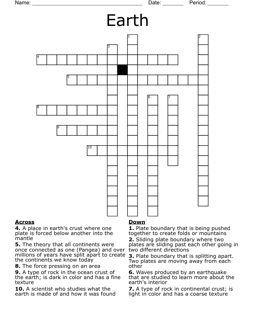 Earth Crossword