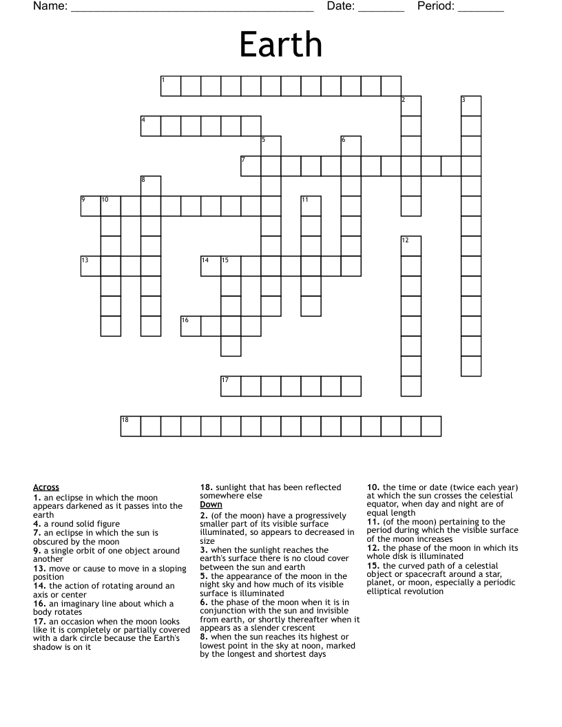Earth Crossword