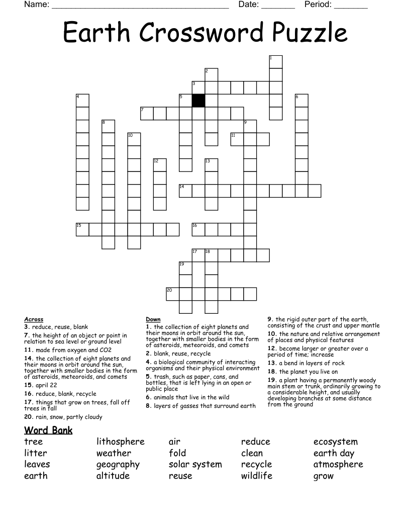 Earth Crossword Puzzle