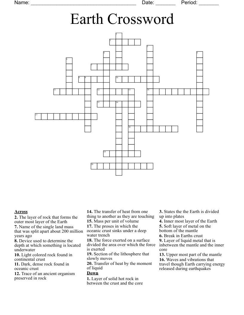 Earth Crossword 