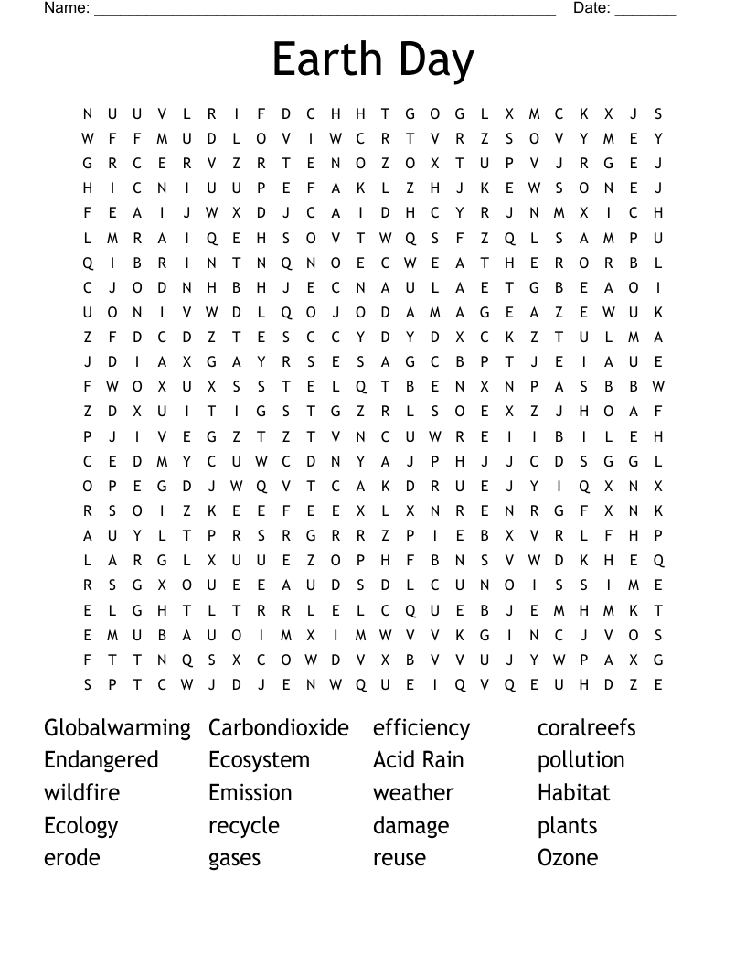Earth Day Word Search