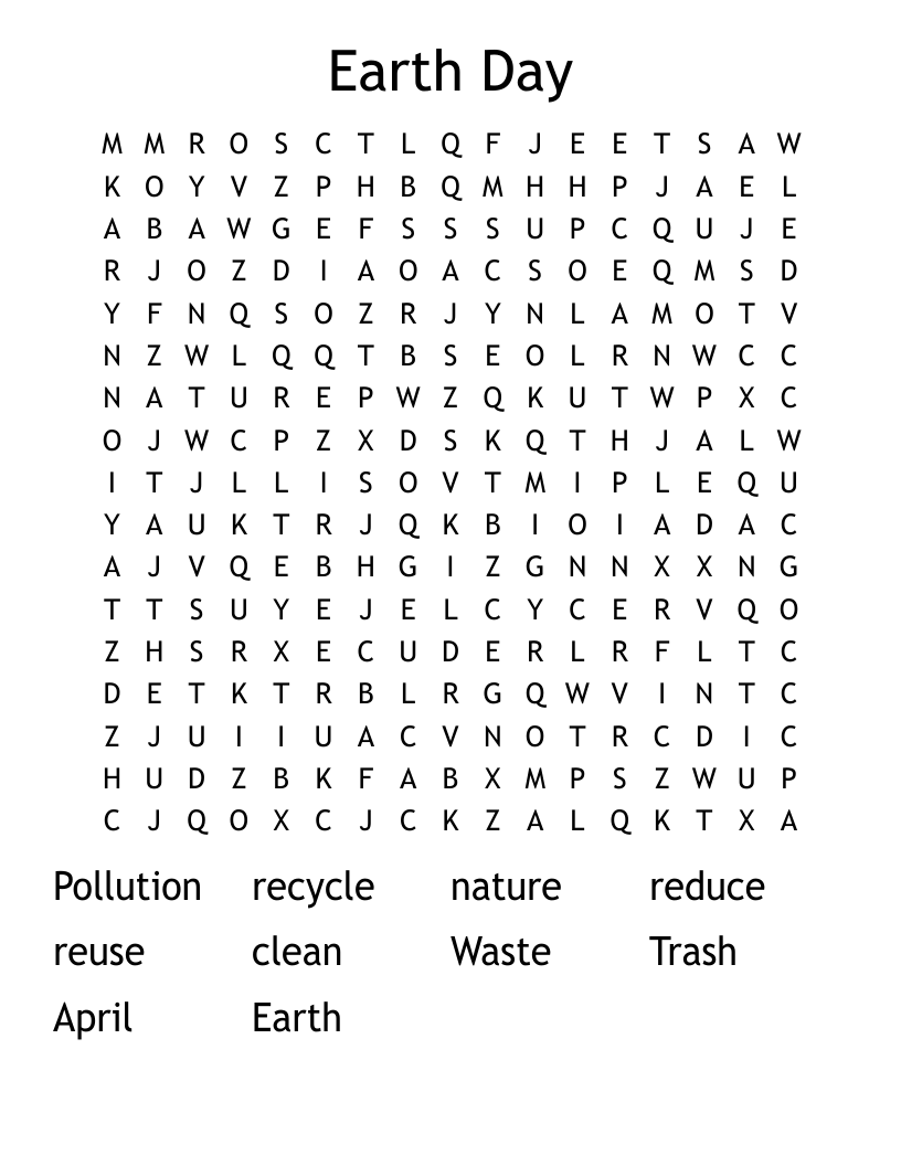 Earth Day Word Search