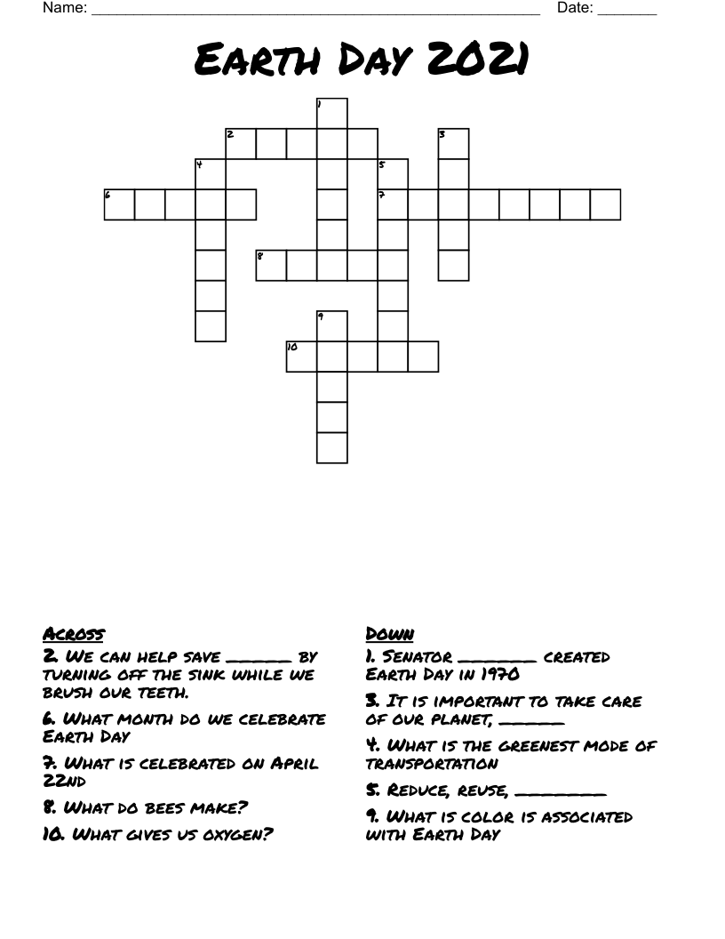 Earth Day 2021 Crossword
