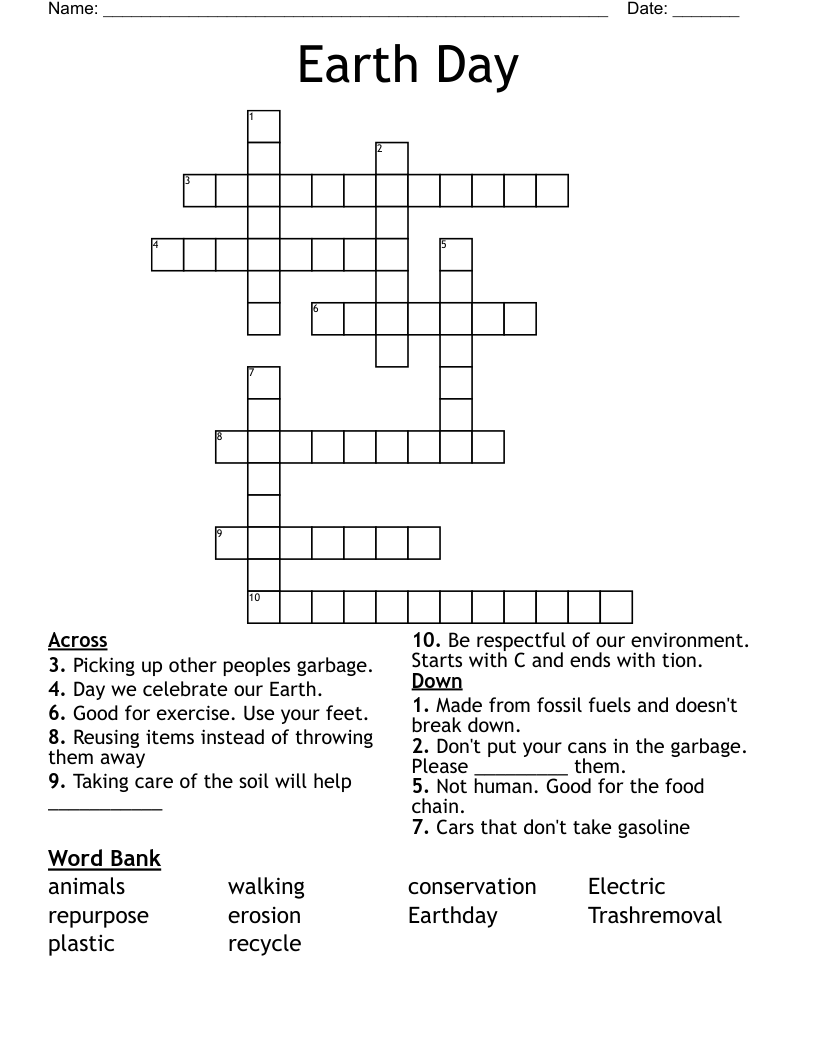 Earth Day Crossword