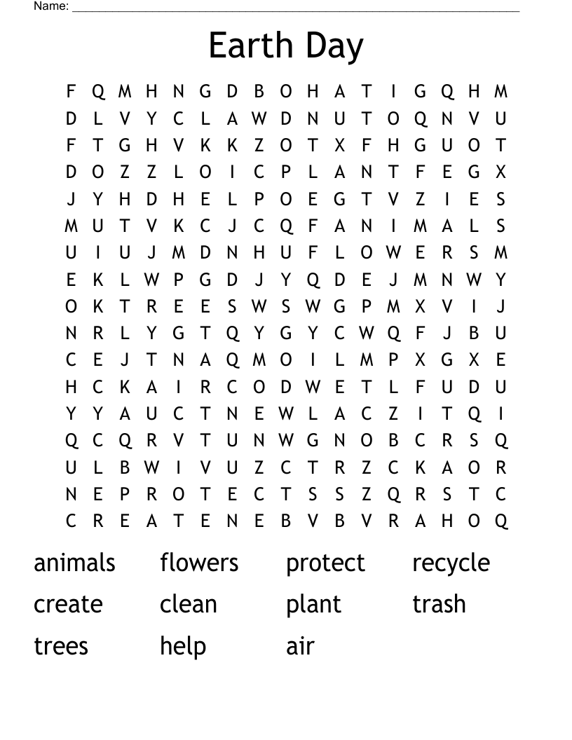 Earth Day Word Search