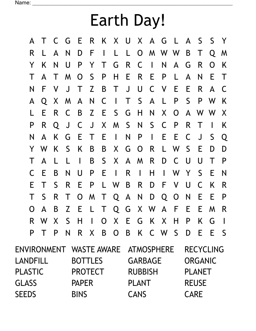 Earth Day! Word Search