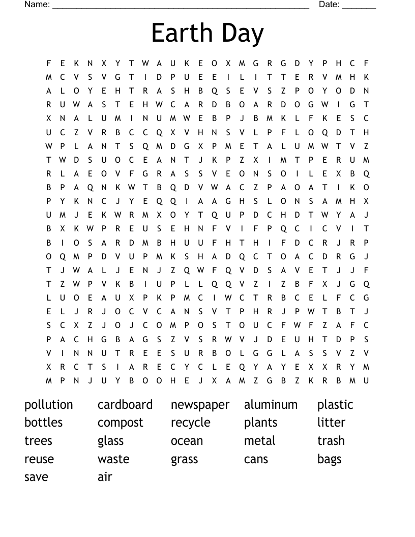 Earth Day Word Search