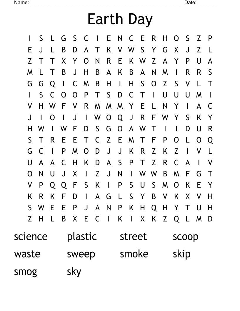 Earth Day Word Search