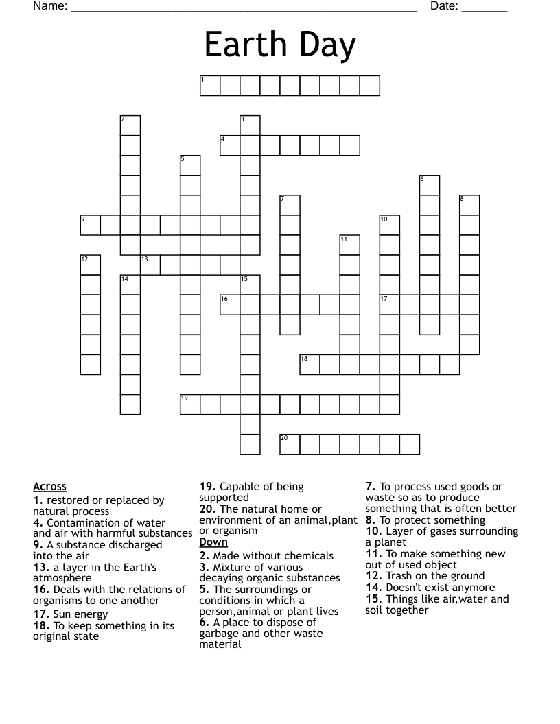 Earth Day Crossword